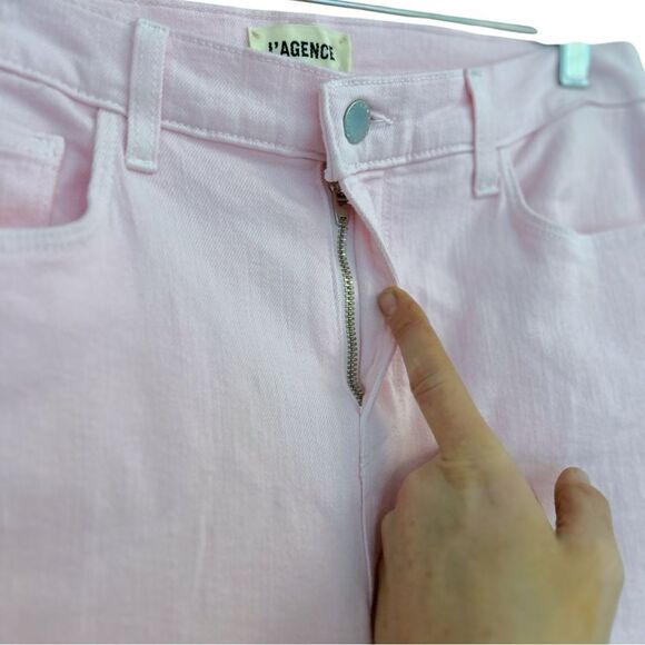L'AGENCE Sada High Rise Cropped Soft Pink Ankle Jeans, Size 29 NWT - Picture 9 of 11